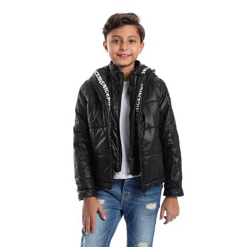 Andora Boys Stitched Hooded Puffer 36W24B0401 Jacket, Black, 10 EU — 10 Years / 10 Years