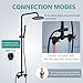 Aolemi Outdoor Shower Kit Outdoor Shower Fixtures Faucet System 2 Handle with 8 Inch Rainfall Shower Head and Handheld Sprayer Exposed Shower with Adjustable Height Shower Pipe Matte Black