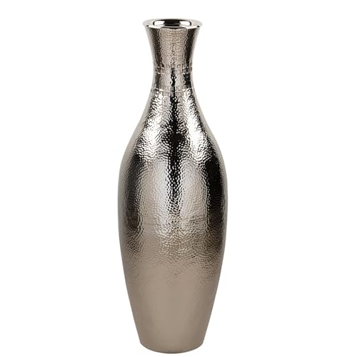 Fink Boden-Kerzenleuchter 88 cm große Bodenvase aus gehämmerten Aluminium