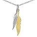 Produktbild MATERIA Gold Anhänger Feder Silber 925 vergoldet mit 40cm Halskette für Frauen Mädchen in Etui #KA-132-G_K30-40cm