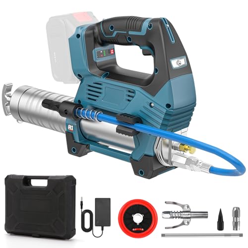 Akku Fettpresse 12000 PSI Fettpresse Batteriebetrieben Elektrische Fettpresse Kompatibel mit Makita 18V Lithium Akku Bürstenlose Fettpresse Ausschließlich für Schüttfett & Buttertube (no Batterie)
