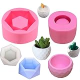 3D Handmade Hexagon Flower Pot Silicone Mold Ceramic Cement Clay Mold for DIY Succulent Plant ResinC