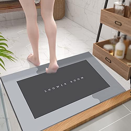Thickoad Bath Mat,Bathroom Mat,Anti Slip Bath Mats,Absorbent bath mat,Soft quick Dry Bathroom Rug Suitable for Bathroom Shower Bathtub Indoor Doorway (Grey rectangle,40x60cm)