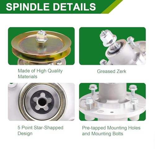 JSXDNWYJ 539112170 Spindle Assembly with 539113300 Pulley - Fits 61 Inch Mower Decks Husqvarna MZ61 MZ6125 MZD61 EZ6124 FD61M MZ 28 ZT BF MZ6125C MZ6128BF MZ61 EZ5224 Zero Turn Mowers (1-Pack) by JSXDNWYJ - Used condition - Image 7