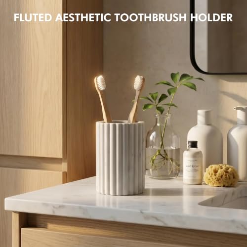 Stone-Toothbrush-Holder-Boho-Toothbrush-Holder-Aesthetic-Bathroom-Decor-Luxury-Modern-Stone-FLuted