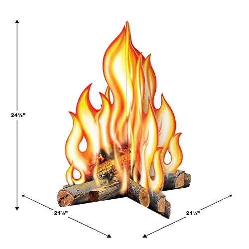 Beistle 25.25" x 21.5" Corrugated Cardboard Three Dimensional Campfire Photo Prop, Artificial Fire Fake Flame Camping Theme Party Decorations by Beistle - Used condition - Image 2