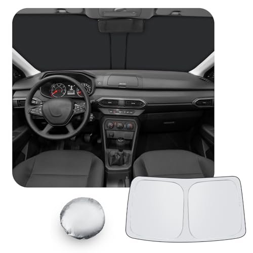 [Mise à Niveau] CDEFG Compatible avec Dacia Sandero 3 / Sandero Stepway III 2021-2025 2026 Pare-Soleil Couvertures Pare-Soleil Avant Parasol Paroi Avant Pare-Brise Pare-Soleil Voiture Accessoires
