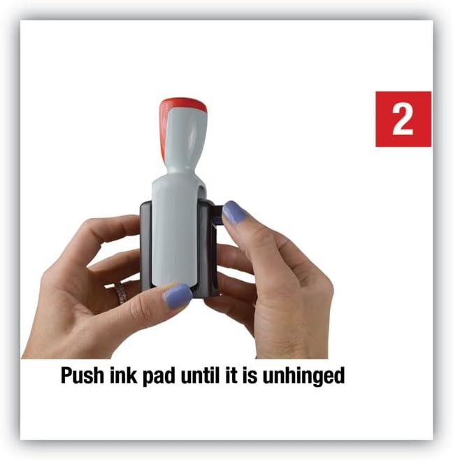 Miniatura 7 de Dater de palabras bicolor, 1 34 x 1, recibido", autoentintado, azulrojo"