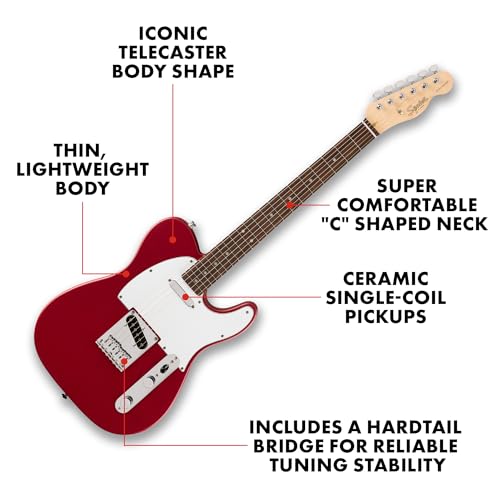 Fender Squier Debut Series Telecaster Electric Guitar, Beginner Guitar, 2-Year Warranty, Includes Free Lessons, Dakota Red with Satin Urethane Finish by Fender - Image 2