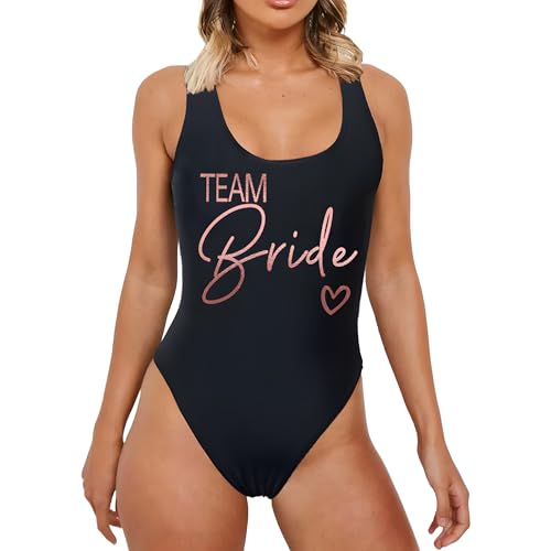 Bride One Piece Swimsuits Women Rose Golden Team...