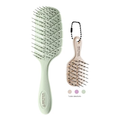 Beter - Natural Fiber Skeleton Anti-Pull Hairbrush + Charm Mini, Detangling, Anti-Tangle and Anti-Breakage, Eco-friendly - Image 2