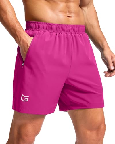 Image of G Gradual Men's Athletic Running Shorts with Zipper Pockets Quick Dry 7 inch / 5 inch / 9 inch Workout Gym Shorts for Basketball Hiking