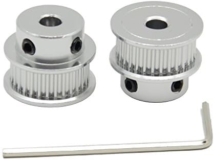 2PCs Aluminum 2GT Timing Pulley 30 Teeth Bore 5mm for 3D Printer 6mm Width 2GT Timing Belt