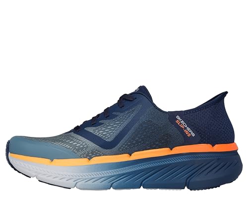 Skechers Herren Max Cushioning Premier 2.0 Ascendant Ii Slip-ins Running, Sports Shoes, Navy and Orange Textile/Synthetic, 44 EU