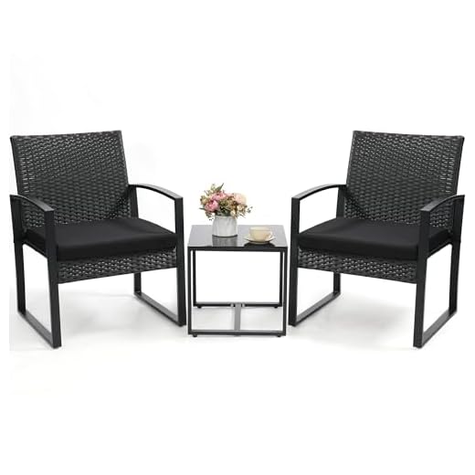 Modern 3-Piece Wicker Bistro Set
