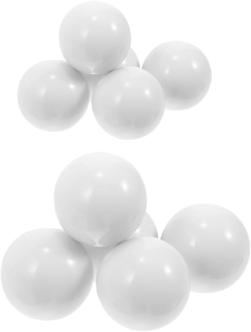 10pcs White Acrylic Roulette Wheel Beads , Spherical Game Accessories | Party Props, Gaming Wheel Supplies, Deformation Resistant Design, Easy Compatibility