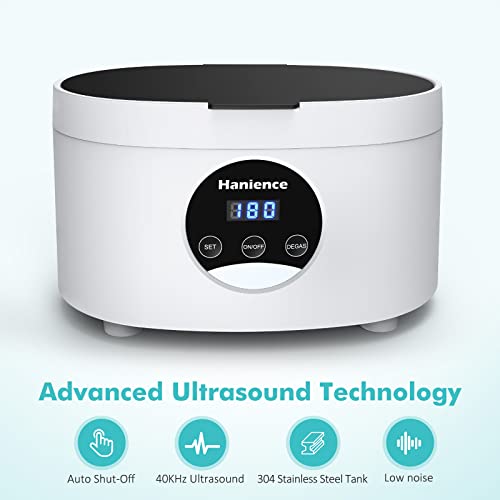 Hanience Ultrasonic Jewelry Cleaner - Powerful 600Ml Capacity Ultrasonic Cleaner Machine For All Jewelry | Professional Cleaner For Rings, Diamond Rings, Watches, Retainers, Glasses, Eyeglasses & More #TOP1