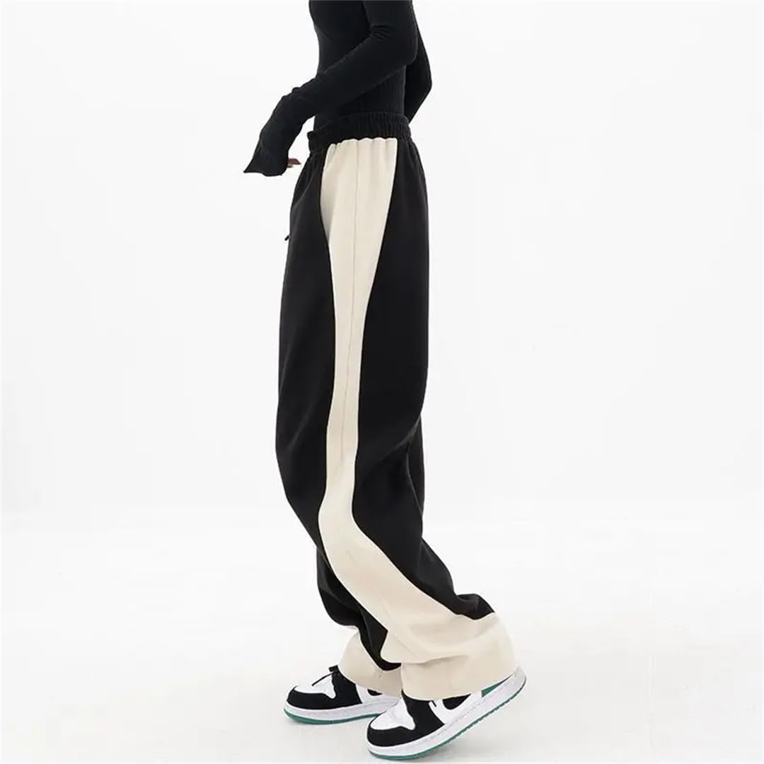 Women Spliced Sports Street Dance Pants Banana Pants for and High Street Loose Straight Leg Wide Leg Pants