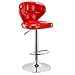 LJFYXZ Barhocker Barmöbel Eisenhocker Hoher Rücken Küchenstuhl PU Sitz Lagergewicht 200kg (Farbe : Red)