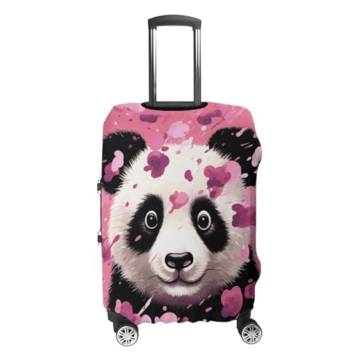 Pink Panda Cotton Luggage Cover Protector - Travel Suitcase Sleeve with Dual-Sided Prints, Universal Fit 18-32 Inch, Washable Anti-Scratch Travel Baggage Cover S4
