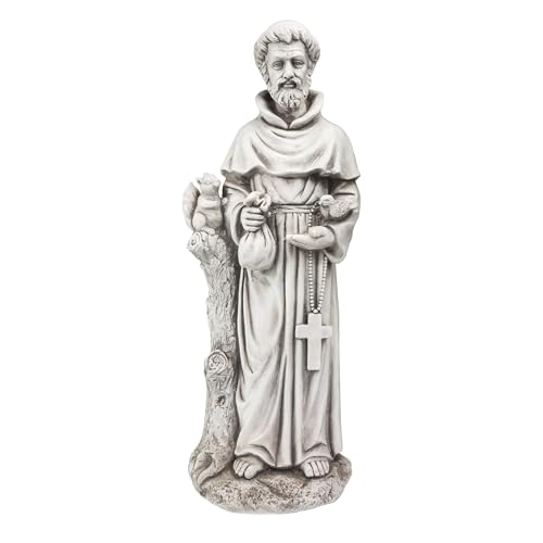 Alpine Corporation QFC102 Outdoor Saint Francis Garden Standing Statue, 31