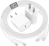 deloni for iPhone Charger Fast Charging 10 FT, Long USB C to Lighting Cable 10 Foot with 20W USB C Rapid Phone Charger Block, Compatible with iPhone 14 Pro/13Pro Max/12/11Pro/Mini, 2 Pack-White
