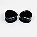 Natural Black Onyx Gemstone Double Flared Teardrop Ear Plugs – Handmade Stone Gauges for Stretched Ears – Organic Body Piercing Jewelry – Pair (50 mm)