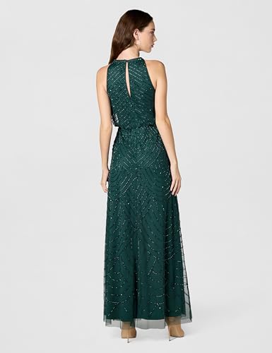 Image of Adrianna Papell Womens Halter Blouson Beaded Gown