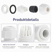 Faankiton 20STK Kabelverschraubung Set Kabeldurchführung Wasserdicht PG7 – Ansicht 3