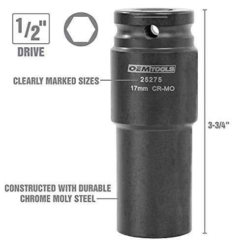 Oemtools 25276 6 Pack Crank Bolt Socket Set, Metric Harmonic Balancer Socket Set, 1/2 Drive Crank Bolt Removal Tool 6 Point Weighted Impact Socket Set #TOP4