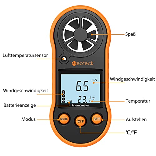 Digitaler Windmesser Neoteck mit LCD-Anzeige zur Windmessung