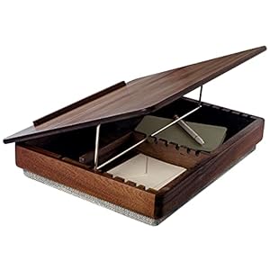 ROSSIE HOME Acacia Wood Easel Lap Desk with Storage – Java – Fits up to 17.3 Inch Laptops – Style No. 76501