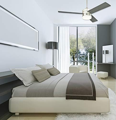 Westinghouse Lighting 72054 Alta Vista 122 cm Stainless Steel Indoor Ceiling Fan, Dimmable LED Light Kit with Opal Frosted Glass