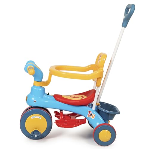 Triciclo Infantil Toy Empurrador Com Guia Até 30kg Azul Urban Baby