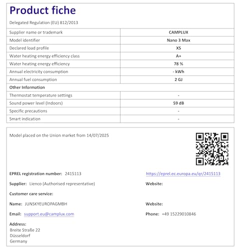 CAMPLUX Nano Gasdurchlauferhitzer Mobiler, 3 Liter Gas Warmduscher mit Wasserpumpe & Griff, für Camping, Outdoor, Vanlife, Nano 3 Max