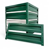 Botanic Gartenkomposter 1000L aus Metall, Verzinkter Komposter XXL 100x100x100 cm, Wetterfest & Rostfrei, Schnellkomposter für Gartenabfälle, Bioabfall & Laub, Einfacher Aufbau, Grün