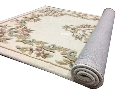 Image of 5x8 Ft Wool Floor Rug - Premium Handcrafted Woolen Tufted Carpet for Home & Office Use