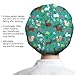 DELORIGIN Bohemian Flowers Animals Scrub Caps with 4 Buttons Cotton Nurse Cap Elastic Surgical Hats with Sweatband Chef Bouffant Scrub Cap for Women Men Vet Nurse Cleaning Head Cover One Size Fits All