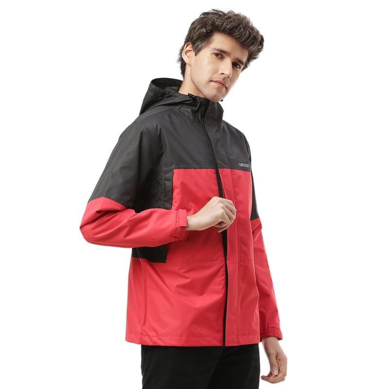 Image of Zeel Raingear Stylish Rain Jacket for Men Waterproof for Bike Riders with Adjustable Hood along with inner pockets,Waterproof Rainwear with Lightweight Polyester Jacket, ZRR011