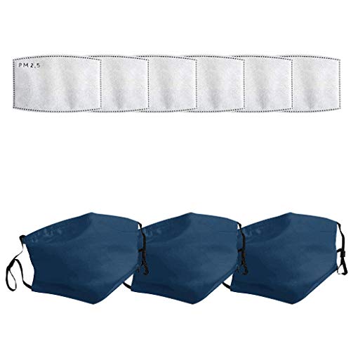 SCHOLIEBEN Cubierta De Bicicleta Reutilizable Y Lavable Con CarbóN Activado Filtro Antipolvo Antivaho Actividades Blue-3PC+6Filters