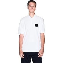 Armani Exchange Mens Mercerized Piquet Tonal Box Graphic Polo
