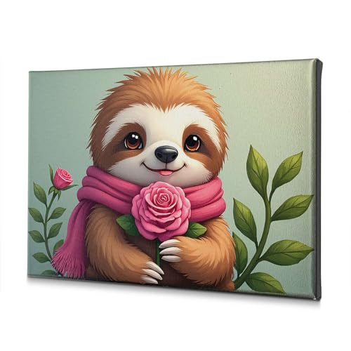 Toile paresseux mignon deco salle de bain pour habiller un mur vide 30x40 cm