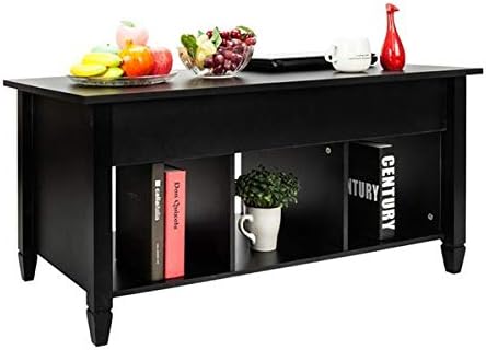 Generic Modern Black Lift Top Coffee Table with Storage and Hidden Compartment Lift Top Table for Living Room,Reception Room,STD04