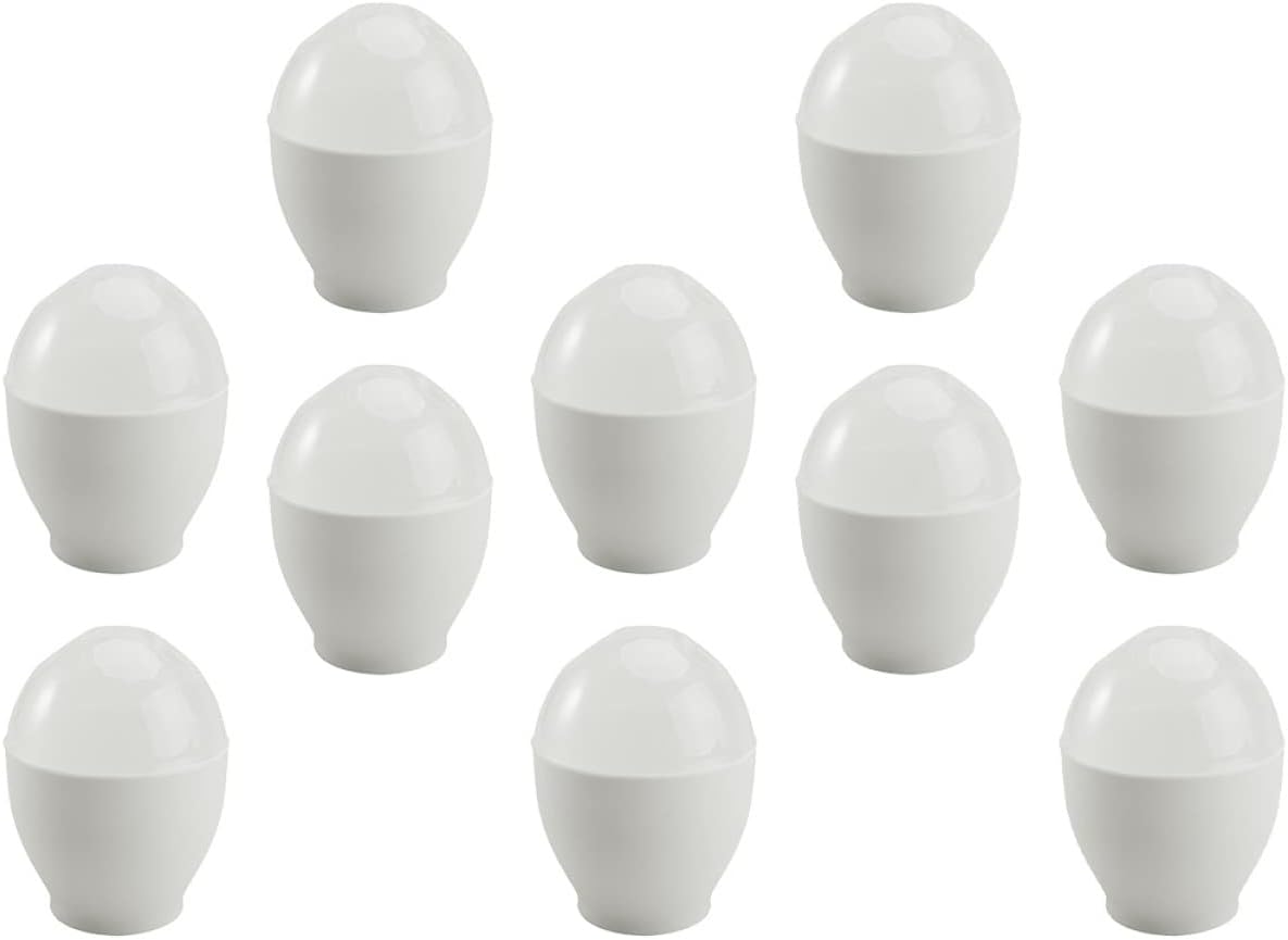 10pcs Microwave Oven Cups Non-stick Steaming Cookers for Home Use - for Cooking Desserts Cakes and Jellies White