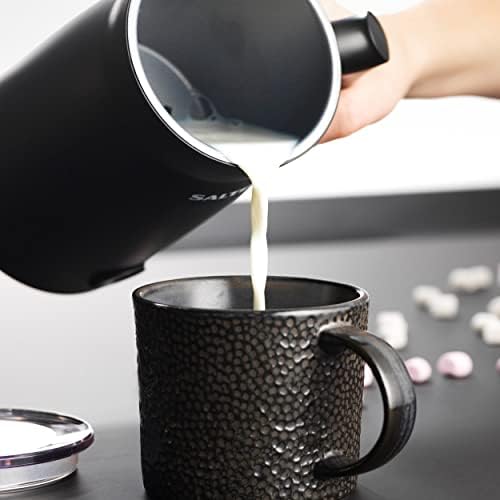 Salter EK4635 Electric Milk Frother Steamer, Latte, Cappuccino & Hot Chocolate Frother, with Hot, Cold and Frothy Function, Removable Whisk & Non-Stick Coating, Swivel Base & Cordless Design, 500 W