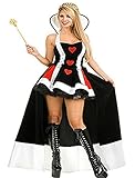 Hejo Home Damen Kostüm Queen of Heart Herzdame Märchen Verkleidung Größe S