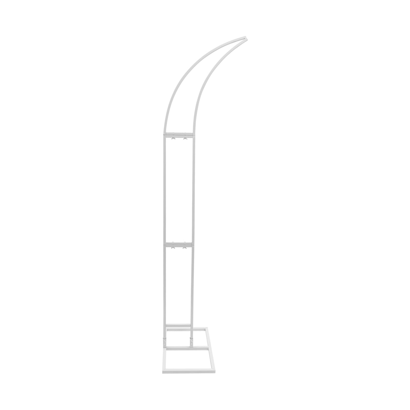 Support de Fond pour Arche de Mariage (2 pièces), 2,10 m × 1,90 m, Support en métal Demi-Lune (5 kg) pour fêtes d'anniversaire, cérémonies d'ouverture et banquets (Blanc)