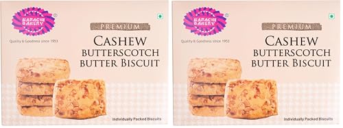 Image of Karachi Bakery Cashew Butterscotch butter Biscuits, 300 g (Pack of 2)