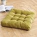 LIUJYAO Cojines De Asiento De Silla De 10 Cm Gruesos,55x 55 Cm，Cuadrados,Pana，9 Pespuntes，para Terraza Jardín Comedor Oficina Respaldo Tatami Almohadilla De Piso,Green-1pc