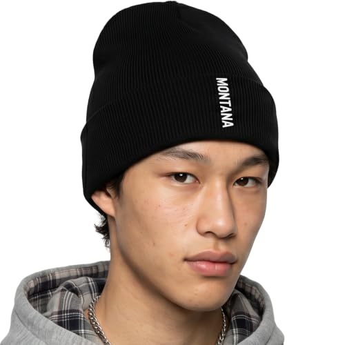 Daxton Vertical USA Cities Cuffed Beanie, Winter Knit Hat,